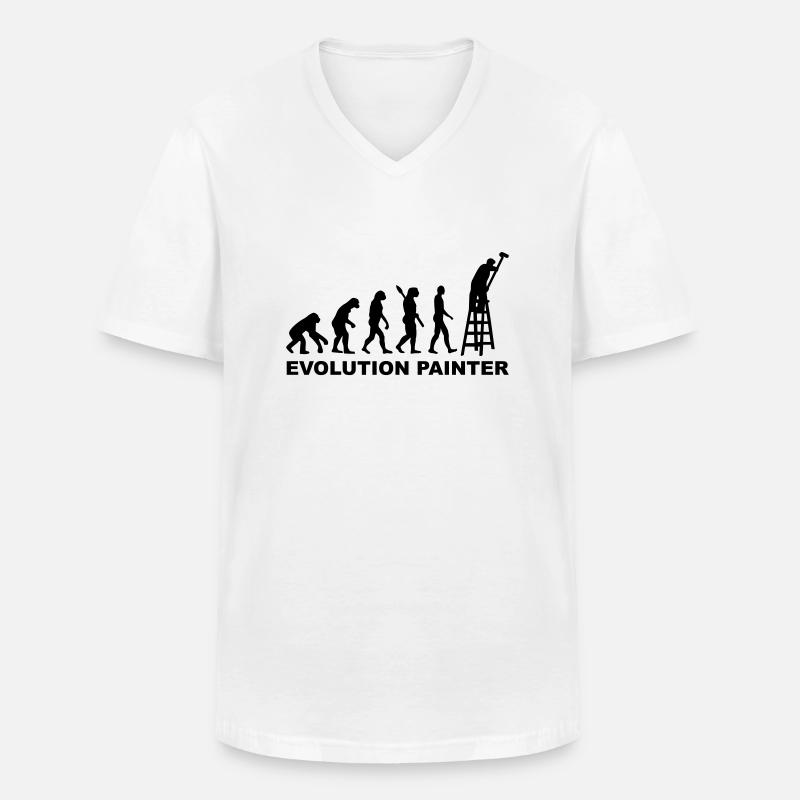 Evolution Painter - T-shirt col V Homme - blanc