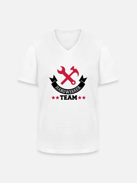 handwerker_team_2 - Männer-T-Shirt mit V-Ausschnitt - Weiß