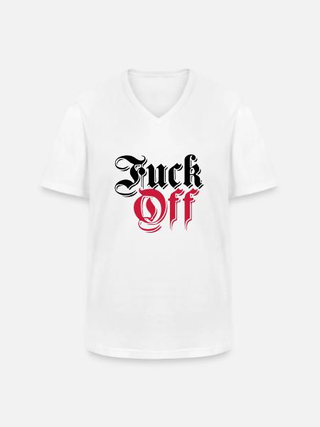 retro gammelt tysk skriften German fanden dig ud t - Klassisk herre T-shirt med V-udskæring - hvid