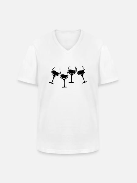 glaeser anstossen - Männer-T-Shirt mit V-Ausschnitt - Weiß