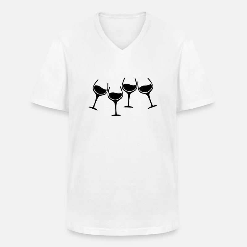 glaeser anstossen - Männer-T-Shirt mit V-Ausschnitt - Weiß