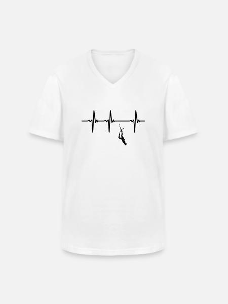 Heartbeat apnea - Men's V-Neck T-Shirt - white