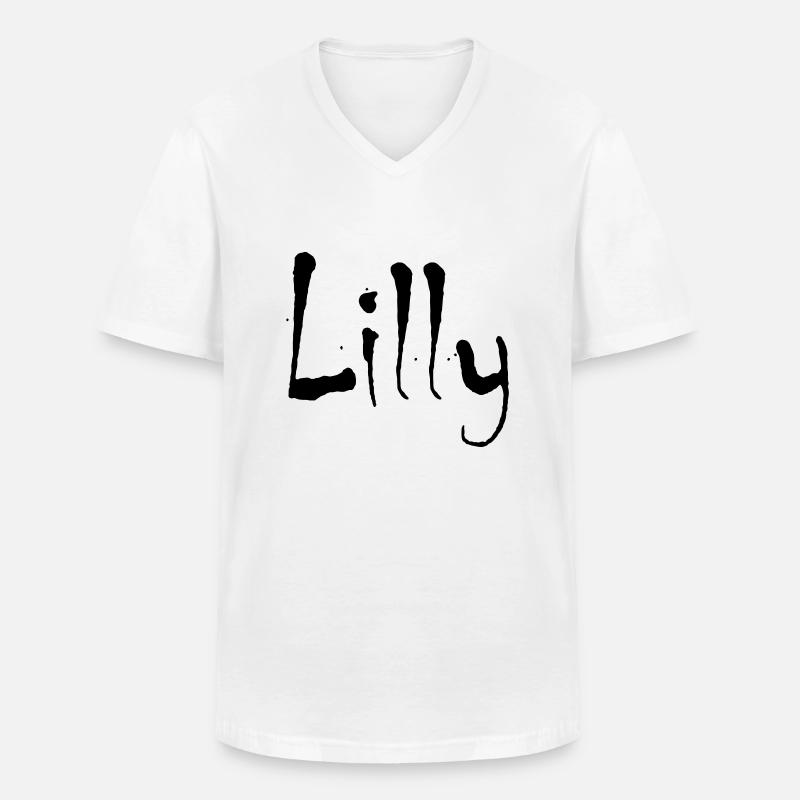 Lilly - Männer-T-Shirt mit V-Ausschnitt - Weiß