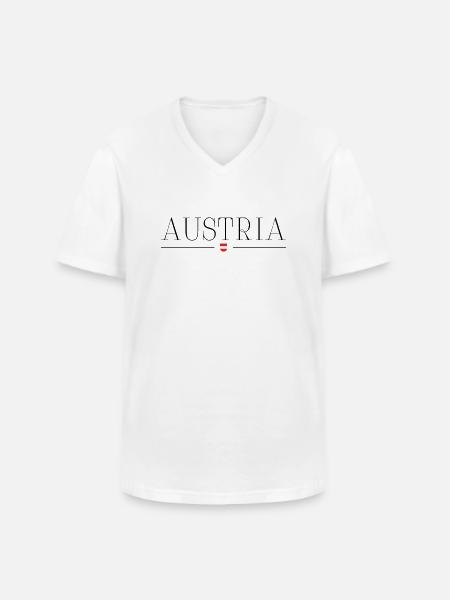Austria - Men's V-Neck T-Shirt - white