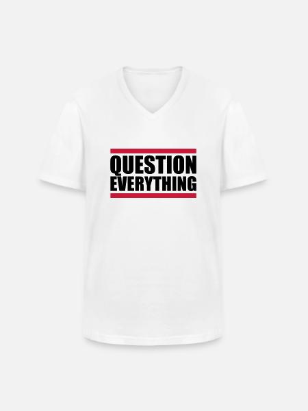 Question Everything bar - Men's V-Neck T-Shirt - white