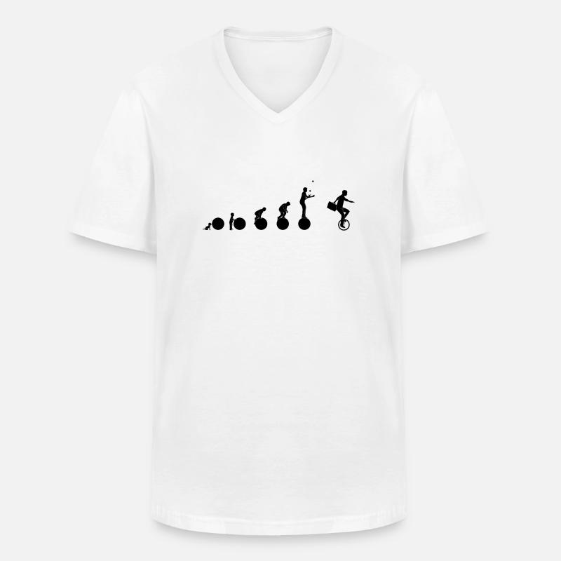 Circus evolution Man - Men's V-Neck T-Shirt - white