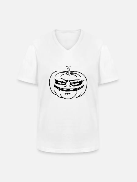 Monster Pumpkin Comic Halloween - Men's V-Neck T-Shirt - white