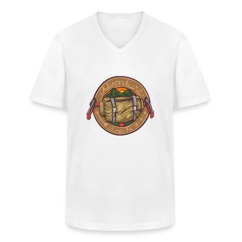 Abenteuer erwartet Fahrradbar und Berg - Männer-T-Shirt mit V-Ausschnitt - Weiß - Vorne - AI Model Male 185 light (185cm)