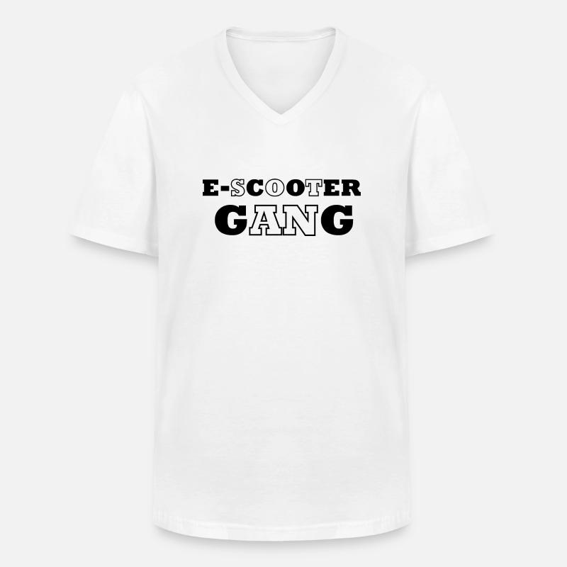 E-Scooter E-Roller Scooter - Men's V-Neck T-Shirt - white
