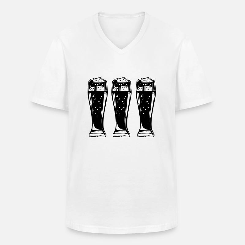 Bier - Männer-T-Shirt mit V-Ausschnitt - Weiß