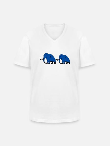 mammut 2 - Männer-T-Shirt mit V-Ausschnitt - Weiß