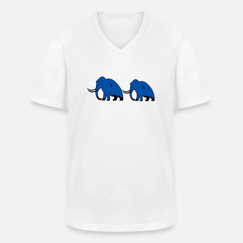 mammut 2 - Männer-T-Shirt mit V-Ausschnitt - Weiß