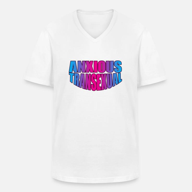 Anxious Transexual 3 - Männer-T-Shirt mit V-Ausschnitt - Weiß