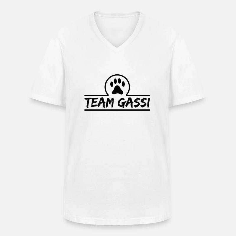 team gassi - Männer-T-Shirt mit V-Ausschnitt - Weiß