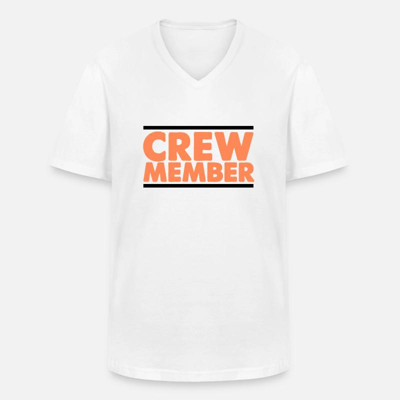 Crew Member - Männer-T-Shirt mit V-Ausschnitt - Weiß