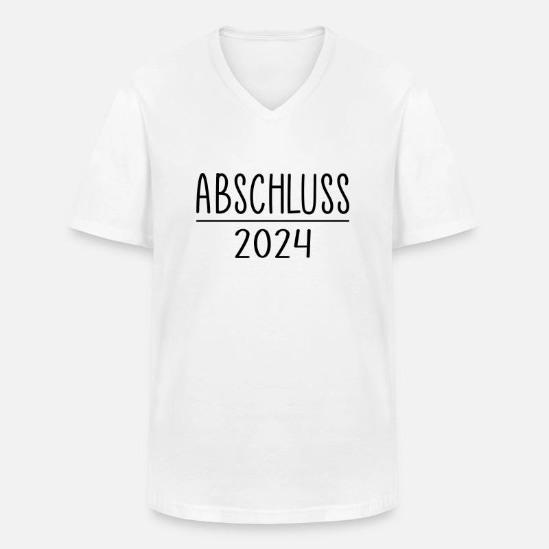 Abschluss 2024 Geschenk - Männer-T-Shirt mit V-Ausschnitt - Weiß