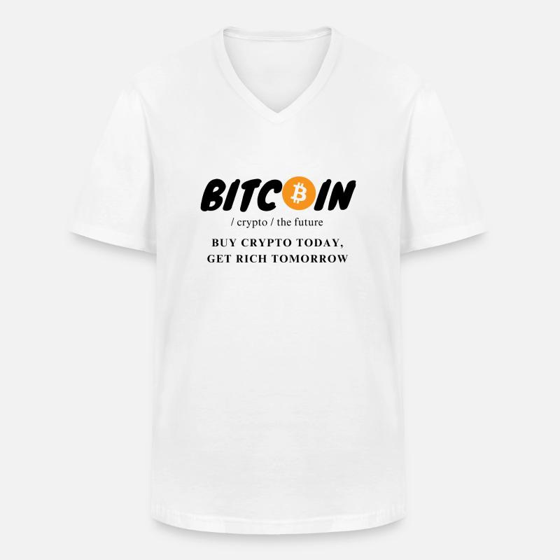 Krypto Bitcoin The Future - Männer-T-Shirt mit V-Ausschnitt - Weiß