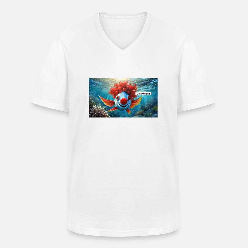 Pun ambiguous german expression - Clownfisch - Men's V-Neck T-Shirt - white