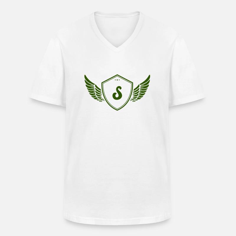 wappen s - Männer-T-Shirt mit V-Ausschnitt - Weiß