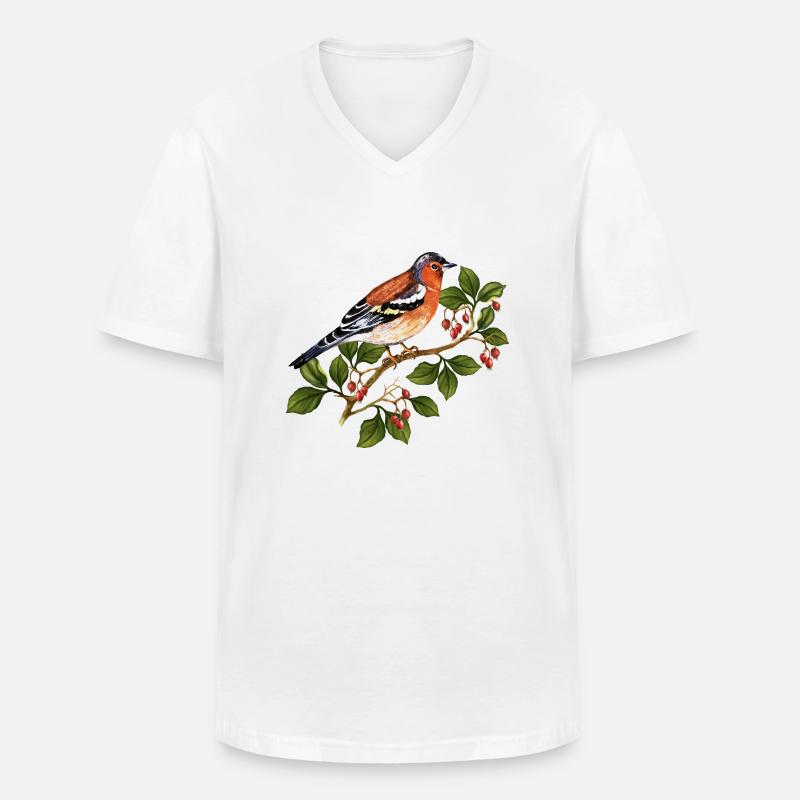 Bunter Vogel - Männer-T-Shirt mit V-Ausschnitt - Weiß