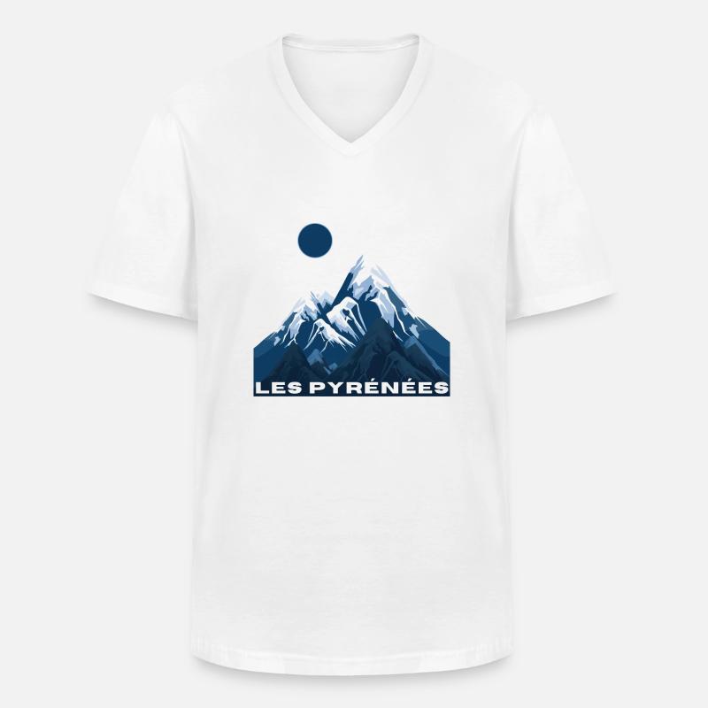 Die Pyrenäen - Geschenkidee - Männer-T-Shirt mit V-Ausschnitt - Weiß