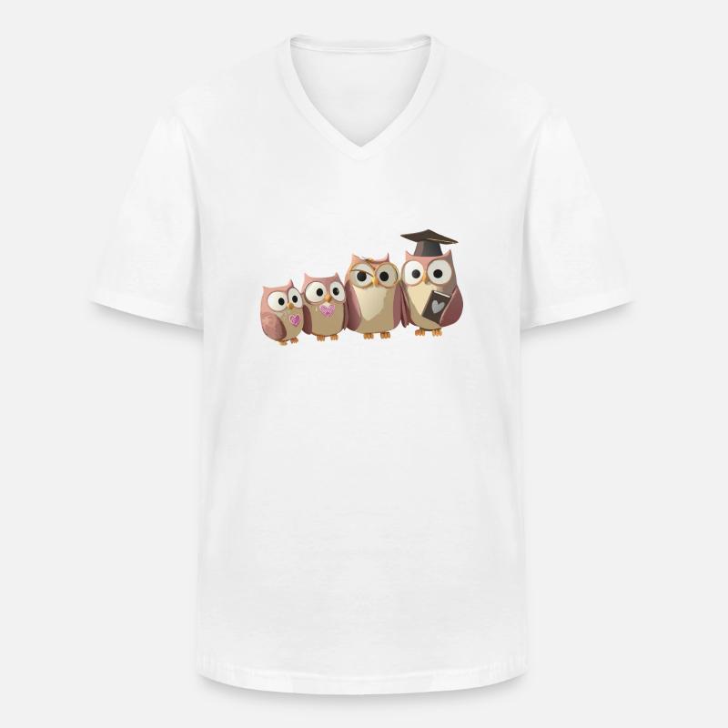PROFESSOR EULE - Männer-T-Shirt mit V-Ausschnitt - Weiß