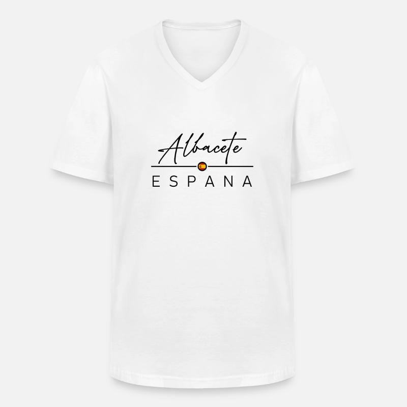 Espagne - Albacete - Espagne - España - T-shirt col V Homme - blanc