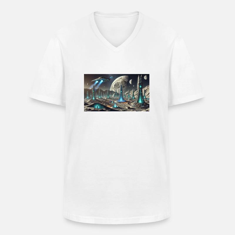 2F964662 0990 4566 ADFB CA4AD4A26B8F - Männer-T-Shirt mit V-Ausschnitt - Weiß