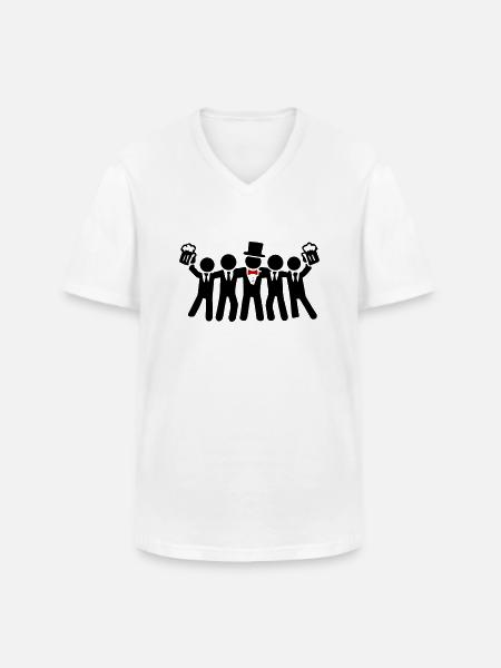 Bachelor Party Junggesellen Team - Men's V-Neck T-Shirt - white