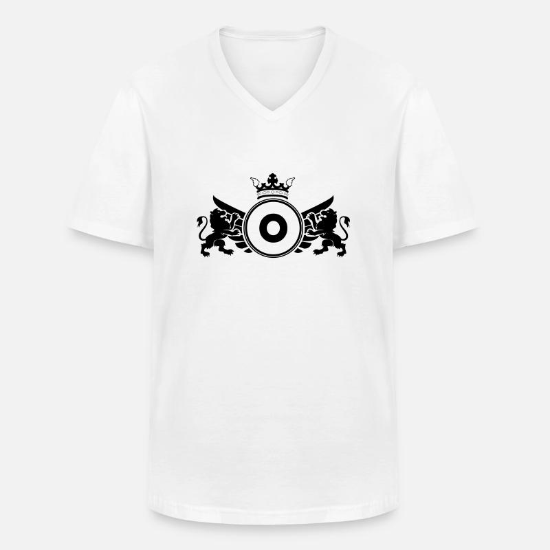 buchstabe O Wappen - Männer-T-Shirt mit V-Ausschnitt - Weiß
