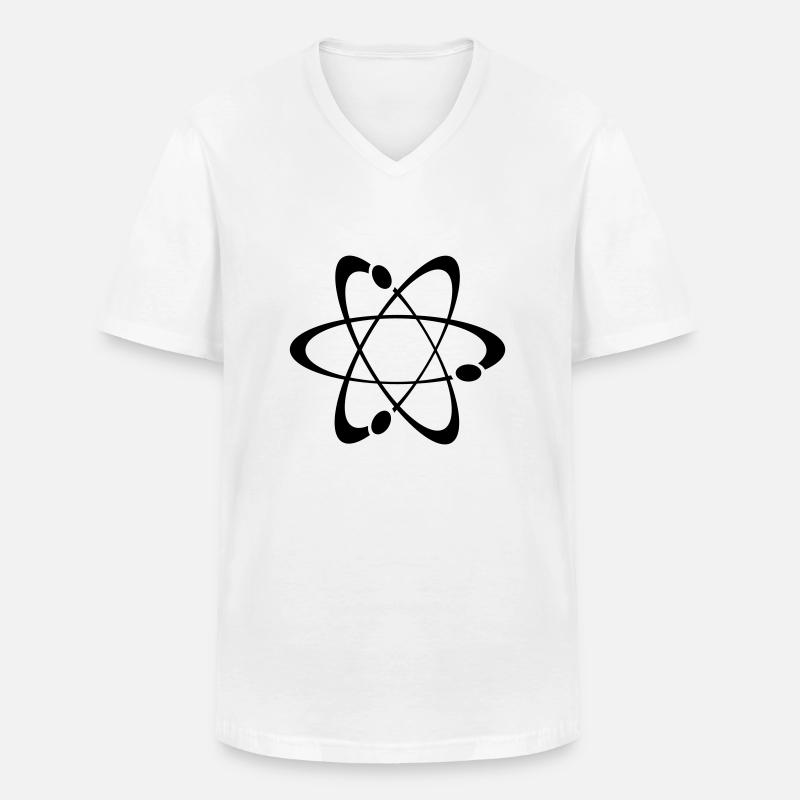Atom - Männer-T-Shirt mit V-Ausschnitt - Weiß