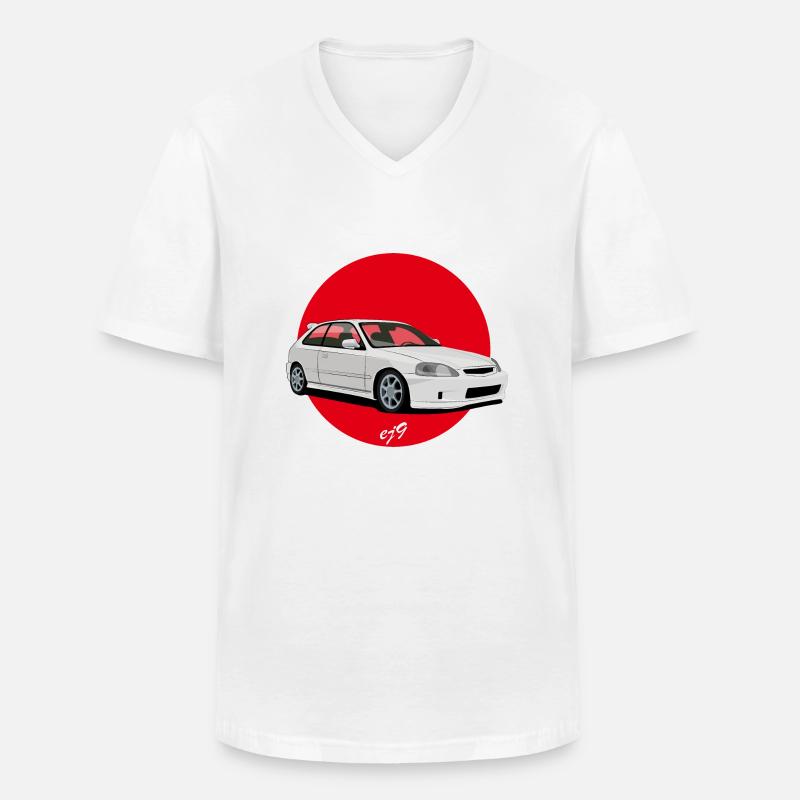 JDM ej9 - Männer-T-Shirt mit V-Ausschnitt - Weiß