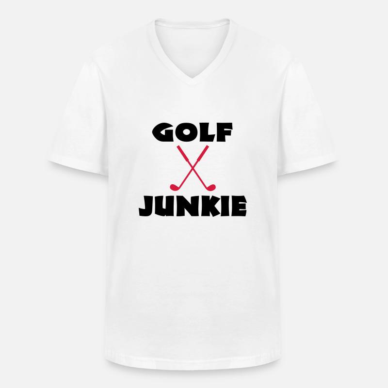 golf - Männer-T-Shirt mit V-Ausschnitt - Weiß
