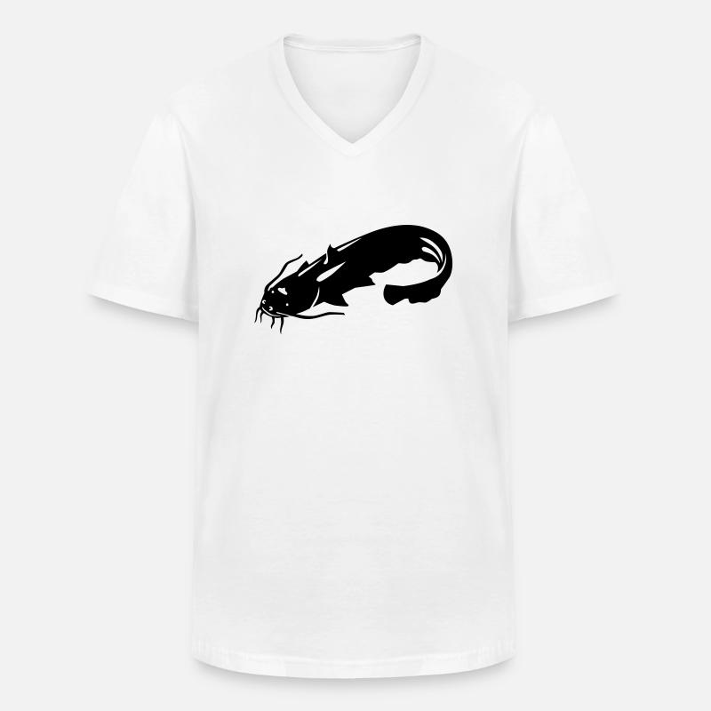 Wels - Männer-T-Shirt mit V-Ausschnitt - Weiß