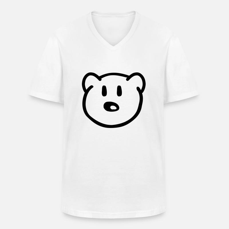 Teddy - Männer-T-Shirt mit V-Ausschnitt - Weiß