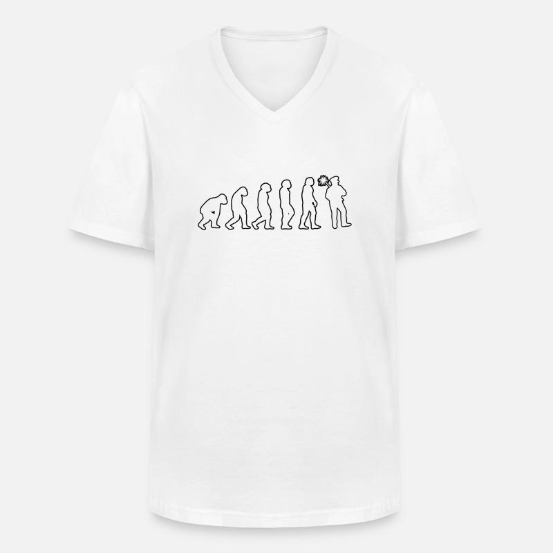 Schornsteinfeger Essenkehrer Evolution Kaminkehrer - Männer-T-Shirt mit V-Ausschnitt - Weiß