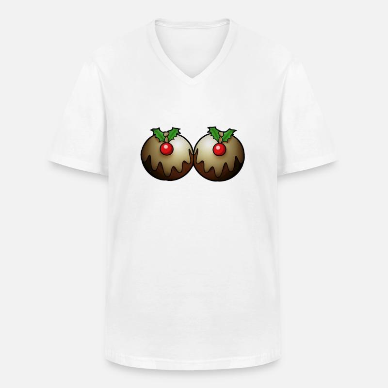 Weihnachtskuchen - Männer-T-Shirt mit V-Ausschnitt - Weiß