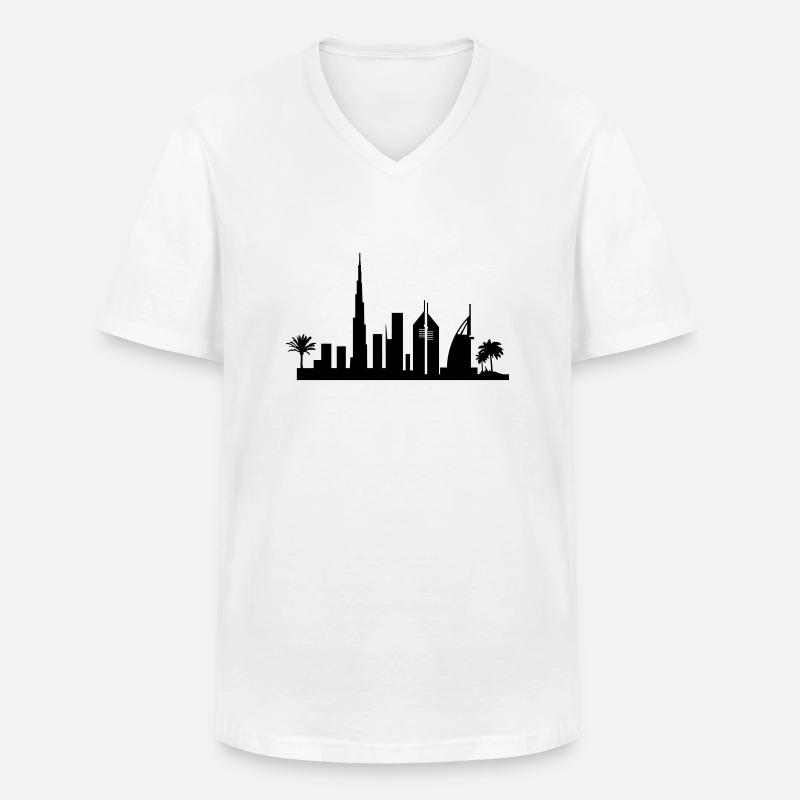 dubai skyline - Männer-T-Shirt mit V-Ausschnitt - Weiß