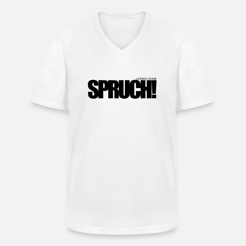 ohne Spruch - Männer-T-Shirt mit V-Ausschnitt - Weiß