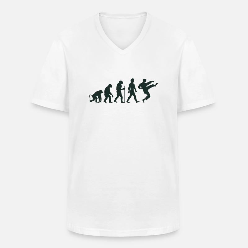 karate evolution - Männer-T-Shirt mit V-Ausschnitt - Weiß