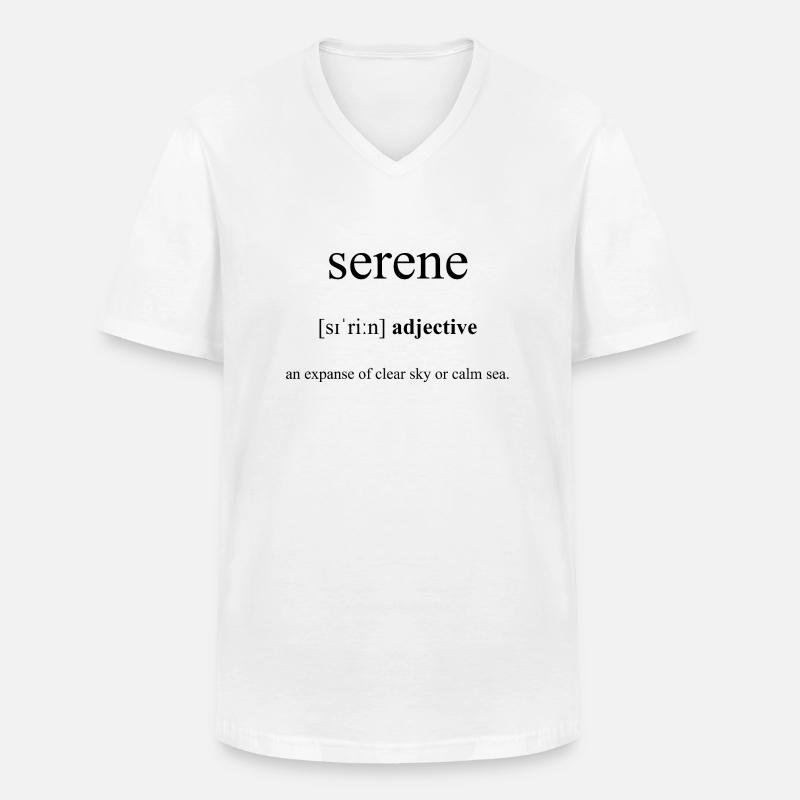 Serene Definition Dictionary - Männer-T-Shirt mit V-Ausschnitt - Weiß