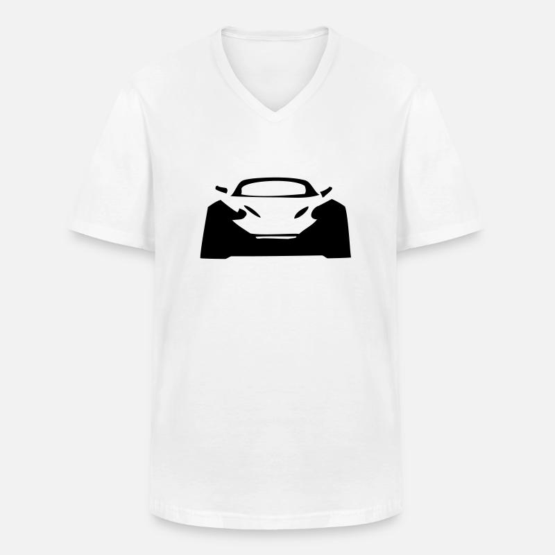 Auto - Männer-T-Shirt mit V-Ausschnitt - Weiß