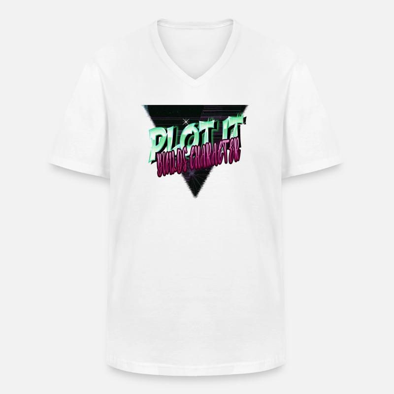funny present storytelling techniques - Männer-T-Shirt mit V-Ausschnitt - Weiß