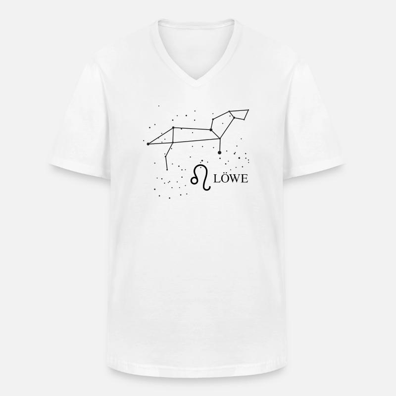 Tierzeichen Löwe mit Sternbild - Männer-T-Shirt mit V-Ausschnitt - Weiß