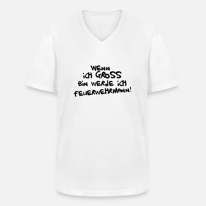 Ich werde Feuerwehrmann - Männer-T-Shirt mit V-Ausschnitt - Weiß