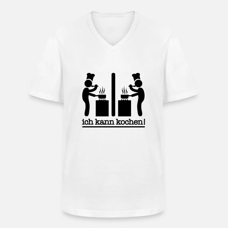 kochen - Männer-T-Shirt mit V-Ausschnitt - Weiß