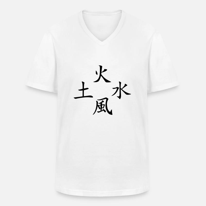 4 elements2 - Männer-T-Shirt mit V-Ausschnitt - Weiß