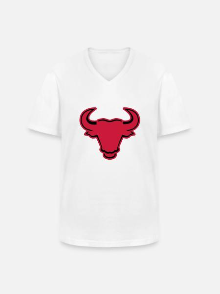 stier___f2 - T-shirt col V Homme - blanc