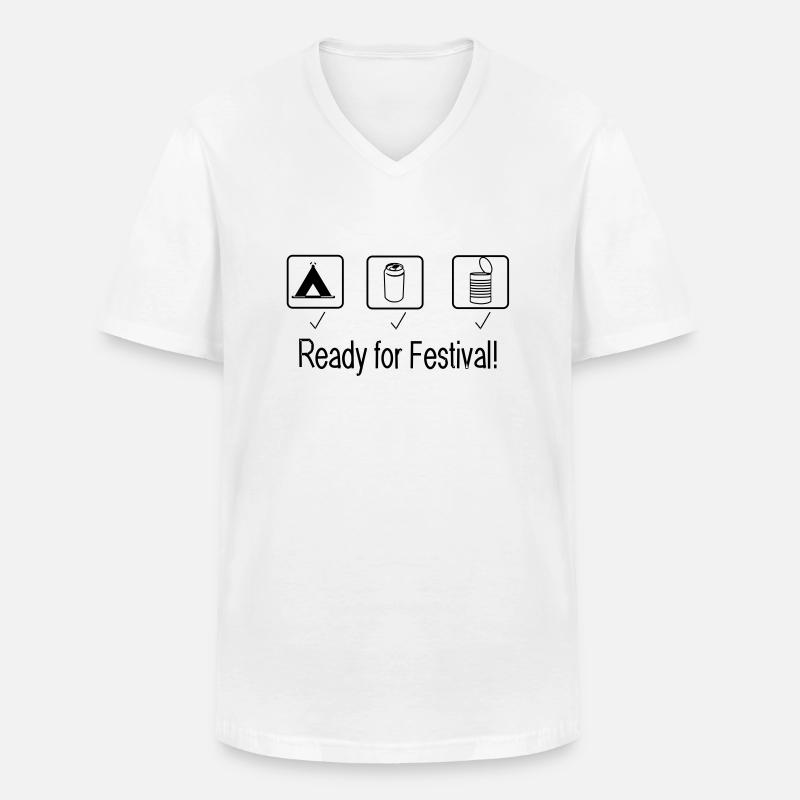 Festival - Männer-T-Shirt mit V-Ausschnitt - Weiß