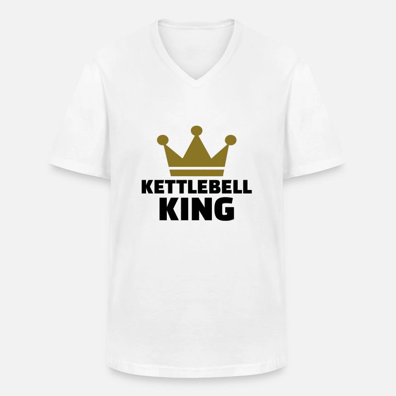 Kettlebell - Männer-T-Shirt mit V-Ausschnitt - Weiß
